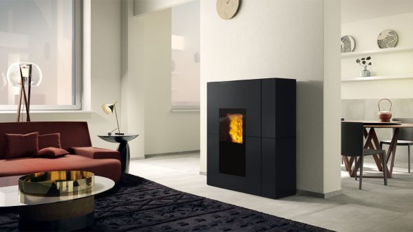 Termostufa a Pellet Blade H Colore Nero Acciaio - Edilkamin