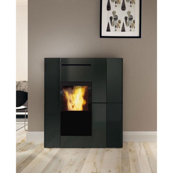 Termostufa a Pellet Blade H Colore Nero Acciaio - Edilkamin
