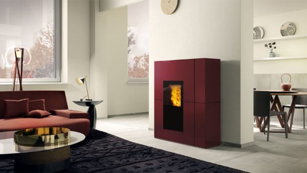 Termostufa a Pellet Blade H Colore Rossa - Edilkamin
