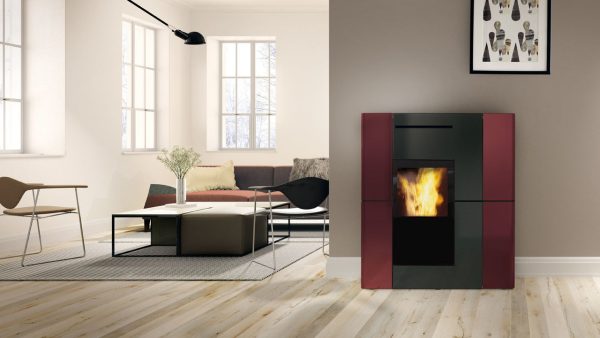 Termostufa a Pellet Blade H Colore Rossa - Edilkamin