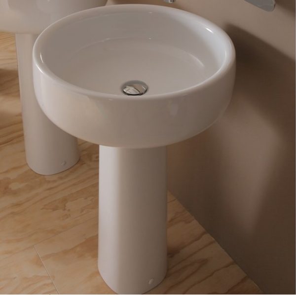 Colonna in ceramica per lavabi colore bianco Lucido Serie Bonola Flaminia