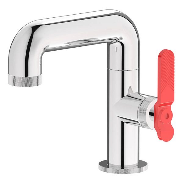 Miscelatore monoforo colore Cromo con leva rossa serie Bold Ib