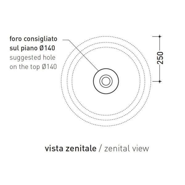 Scheda tecnica Lavabo da appoggio o su colonna, senza troppopieno serie bonola Flaminia