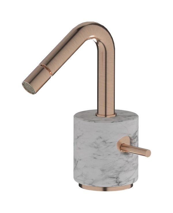 Miscelatore bidet colore bianco oro rosa spazzolato serie Marmo Ib