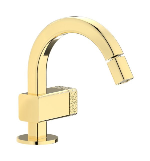 Miscelatore Bidet leva corallo Oro Inglese - ELIO IB Rubinetterie