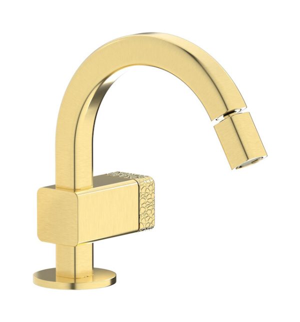 Miscelatore Bidet leva corallo Oro Inglese Spazzolato- ELIO IB Rubinetterie