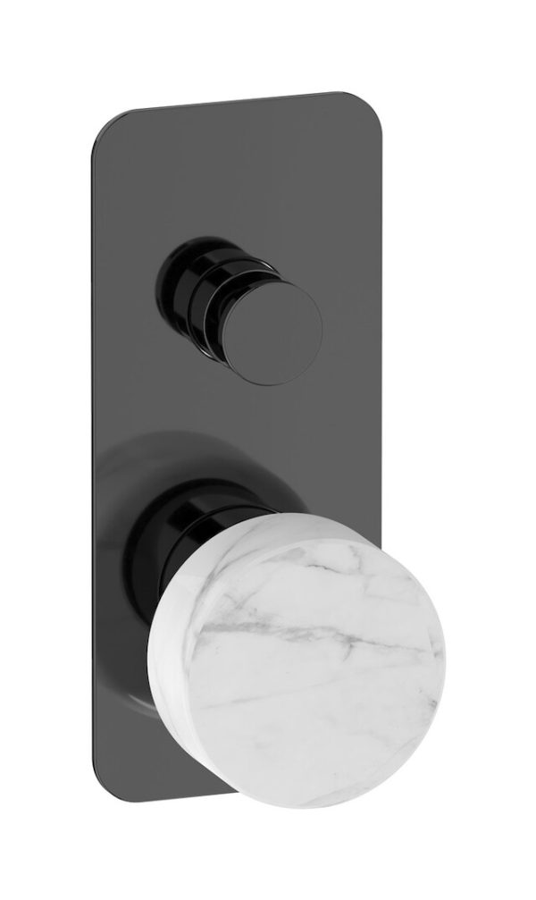 Miscelatore doccia due vie leva colore bianca nero serie marmo ib