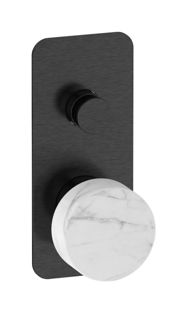 Miscelatore doccia due vie leva colore bianca nero spazzolato serie marmo ib