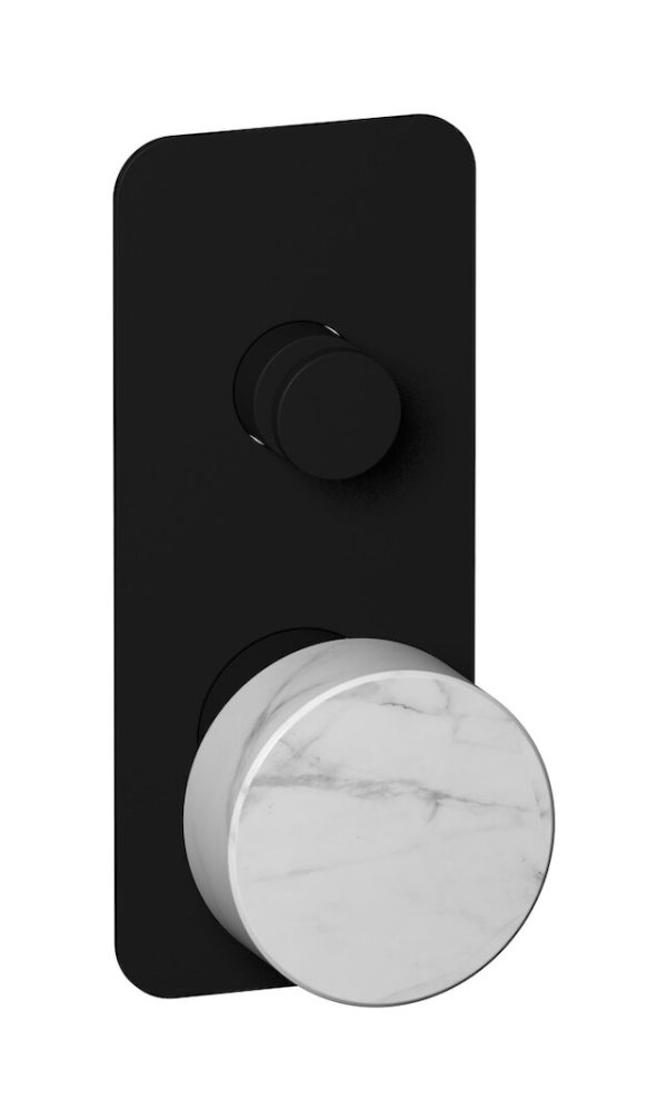 Miscelatore doccia due vie leva colore bianca nero opaco serie marmo ib