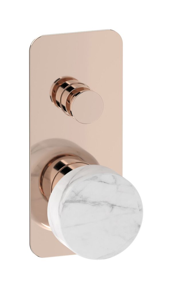 Miscelatore doccia due vie leva colore bianca oro rosa serie marmo ib