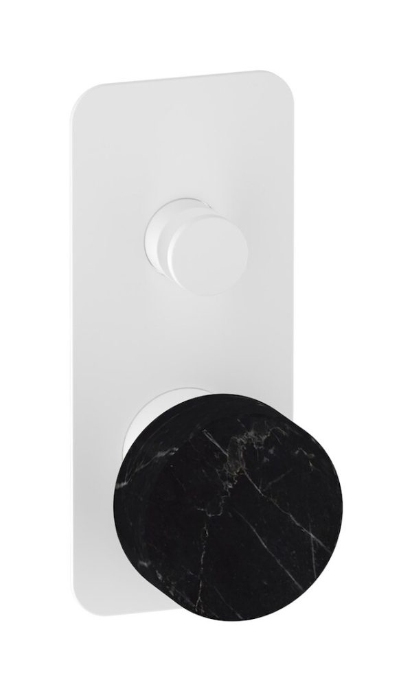 Miscelatore doccia due vie leva colore nera bianco opaco serie marmo ib