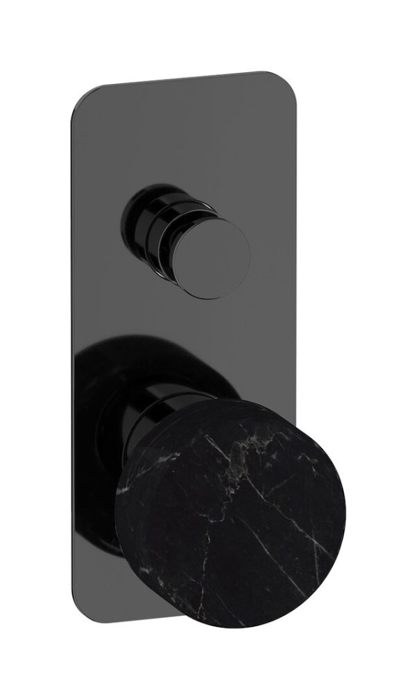 Miscelatore doccia due vie leva colore nera nero serie marmo ib