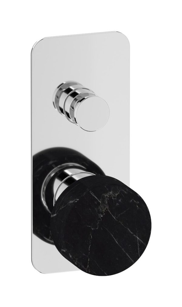 Miscelatore doccia due vie leva colore nera cromo serie marmo ib