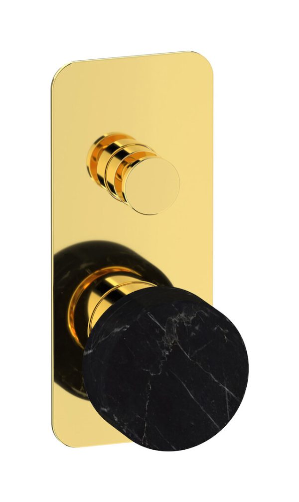 Miscelatore doccia due vie leva colore nera oro serie marmo ib