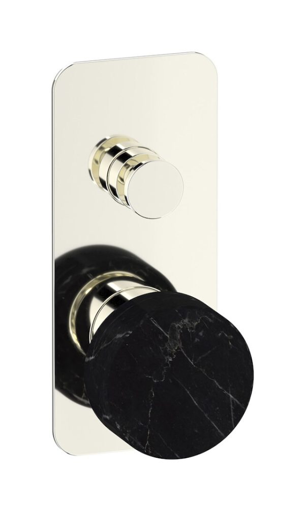 Miscelatore doccia due vie leva colore nera platino serie marmo ib