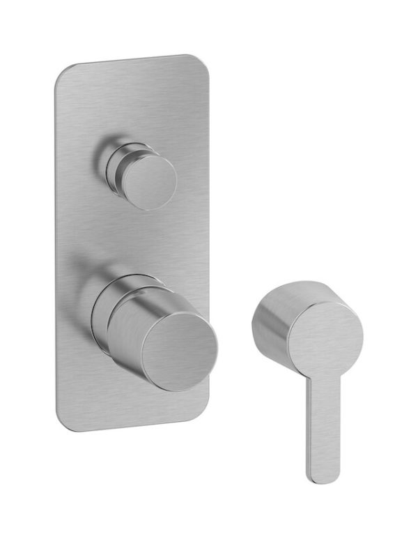 Miscelatore doccia due vie colore nickel spazzolato serie Taac ib