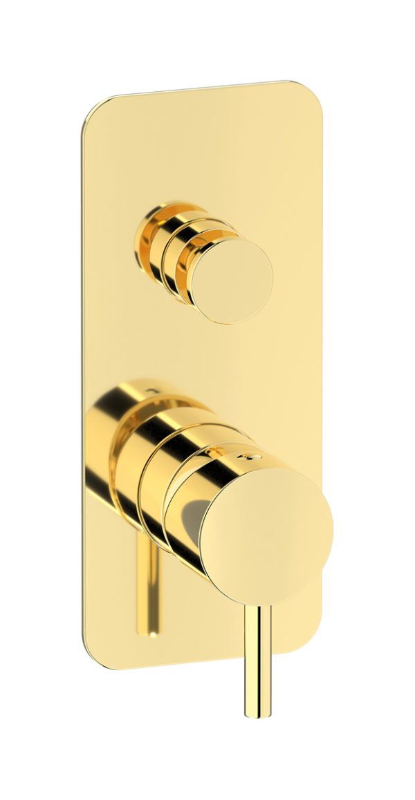 Miscelatore doccia due vie colore oro inglese serie Milanotorino ib