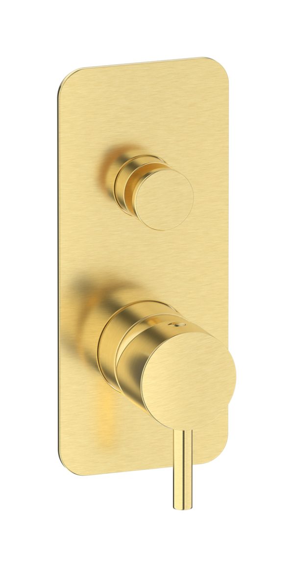 Miscelatore doccia due vie colore oro inglese spazzolato serie Milanotorino ib