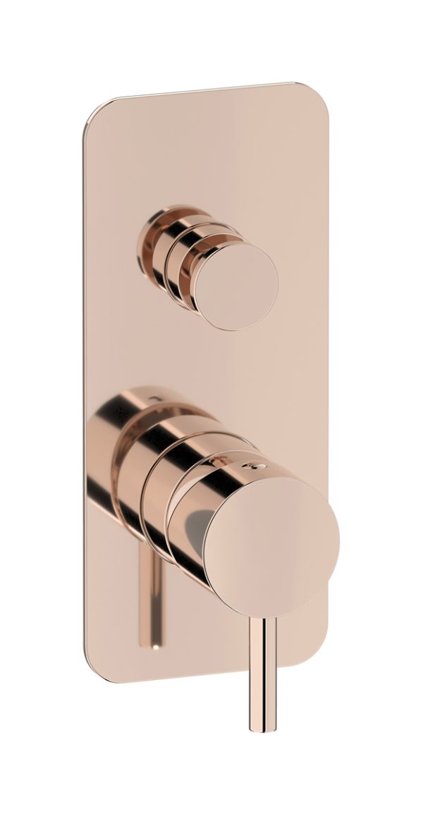 Miscelatore doccia due vie colore oro rosa serie Milanotorino ib