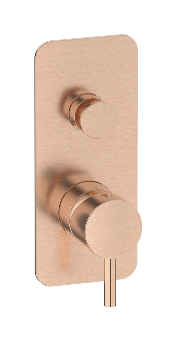 Miscelatore doccia due vie colore oro rosa spazzolato serie Milanotorino ib