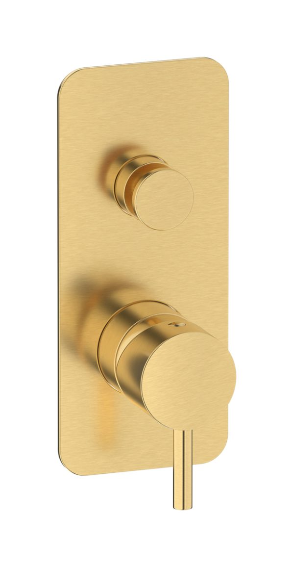Miscelatore doccia due vie colore oro spazzolato serie Milanotorino ib