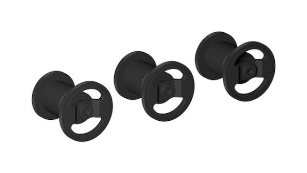 Miscelatore doccia tre fori colore nero opaco serie bold ib