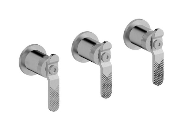 Miscelatore doccia tre fori colore nickel spazzolato serie bold ib