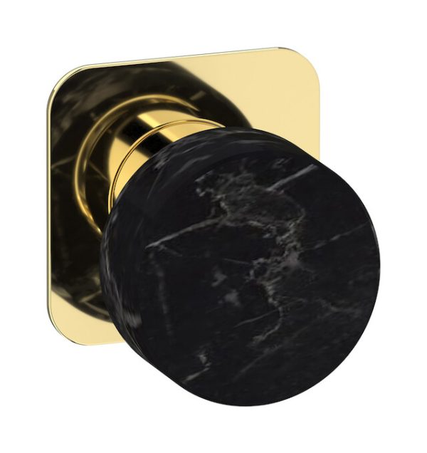 Miscelatore doccia una via- leva colore nera oro inglese serie Marmo ib