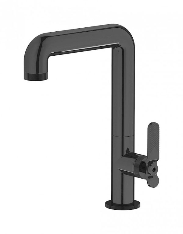 Miscelatore lavabo alto colore nero leva dritta serie bold - ib