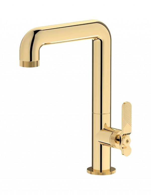 Miscelatore lavabo alto colore oro inglese leva serie bold - ib
