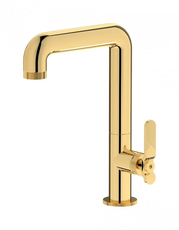 Miscelatore lavabo alto colore oro leva dritta serie Bold - ib