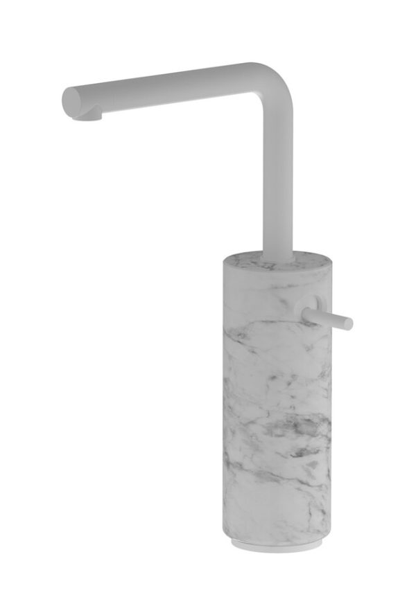Miscelatore monforo lavabo alto colore bianco opaco serie Marmo ib