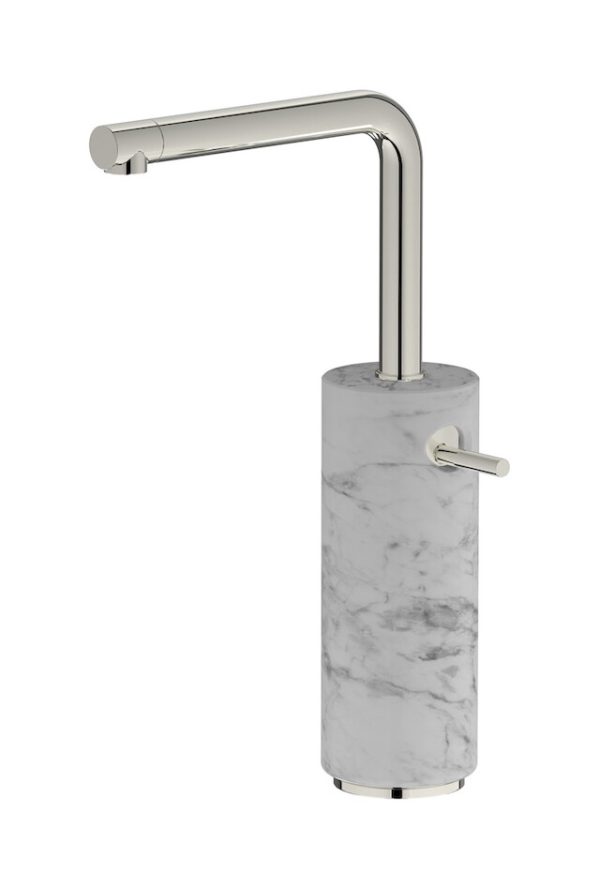 Miscelatore monforo lavabo alto colore bianco platino serie Marmo ib