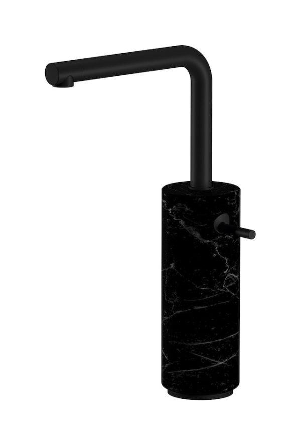 Miscelatore monoforo lavabo alto colore nero nero opaco serie Marmo ib