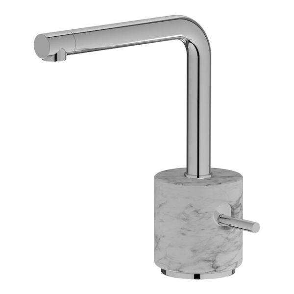 Miscelatore monoforo lavabo colore bianco cromo serie Marmo ib