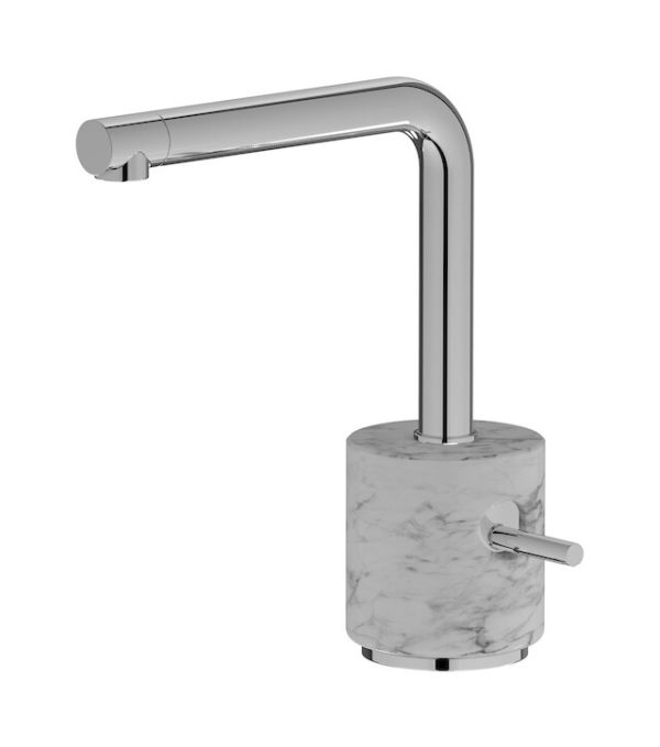 Miscelatore monoforo lavabo colore bianco cromo serie Marmo ib