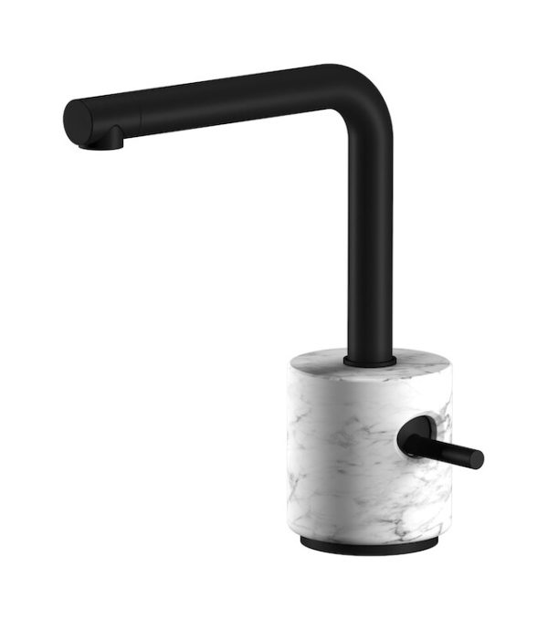 Miscelatore monoforo lavabo colore bianco nero opaco serie Marmo ib