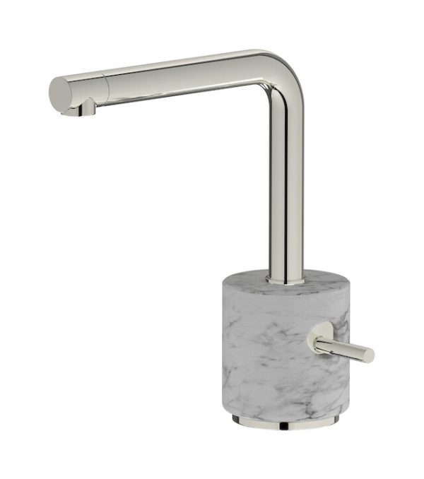 Miscelatore monoforo lavabo colore bianco platino serie Marmo ib