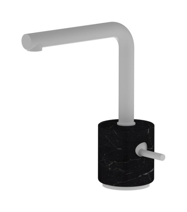Miscelatore monoforo lavabo colore nero bianco opaco serie Marmo ib