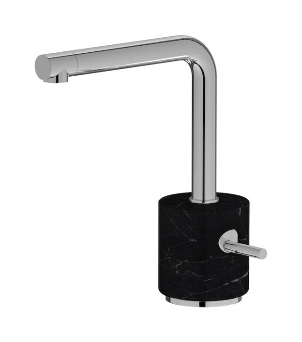 Miscelatore monoforo lavabo colore nero cromo serie Marmo ib