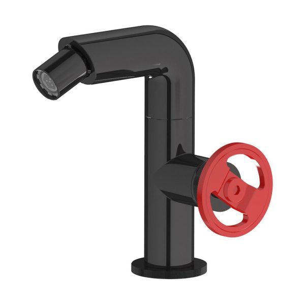 Miscelatore monoforo bidet colore nero leva rossa serie bold ib