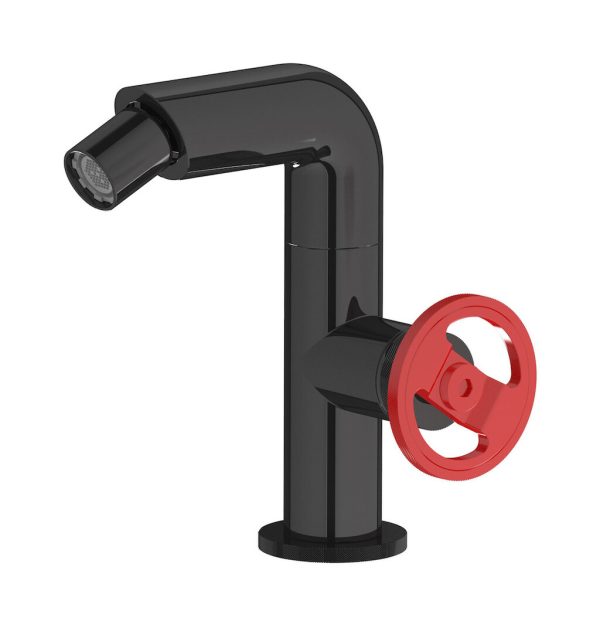 Miscelatore monoforo bidet colore nero leva rosso serie bold ib