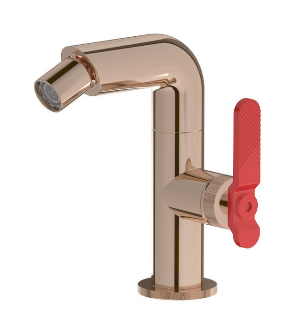 MIscelatore monoforo bidet colore oro rosa leva rossa serie bold ib