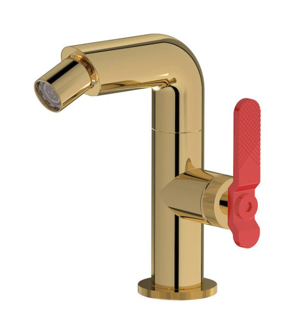 Miscelatore monoforo bidet colore oro leva rossa serie bold ib