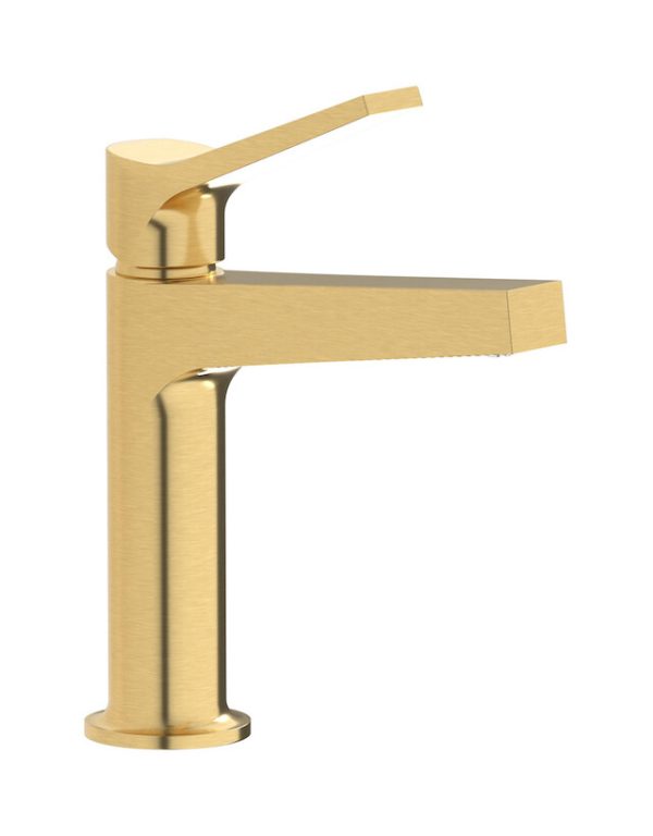 Miscelatore monoforo lavabo colore oro spazzolato serie twitter ib