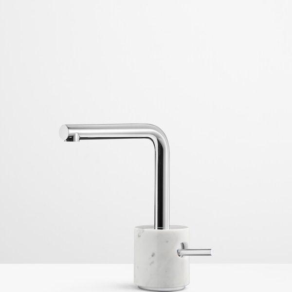 Miscelatore lavabo monoforo colore bianco cromo Marmo - IB
