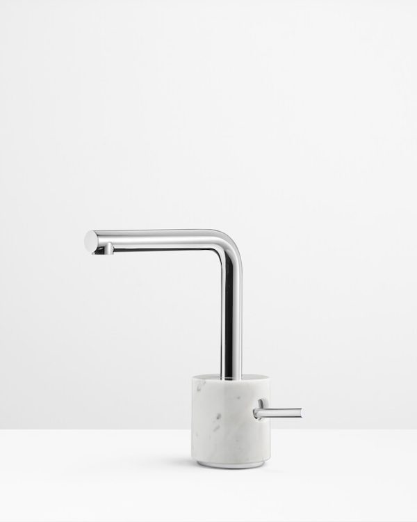 Miscelatore lavabo monoforo colore bianco cromo Marmo - IB
