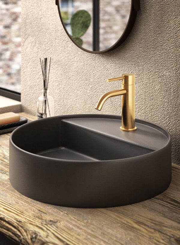 Miscelatore lavabo monoforo colore oro spazzolato serie Light - Paffoni