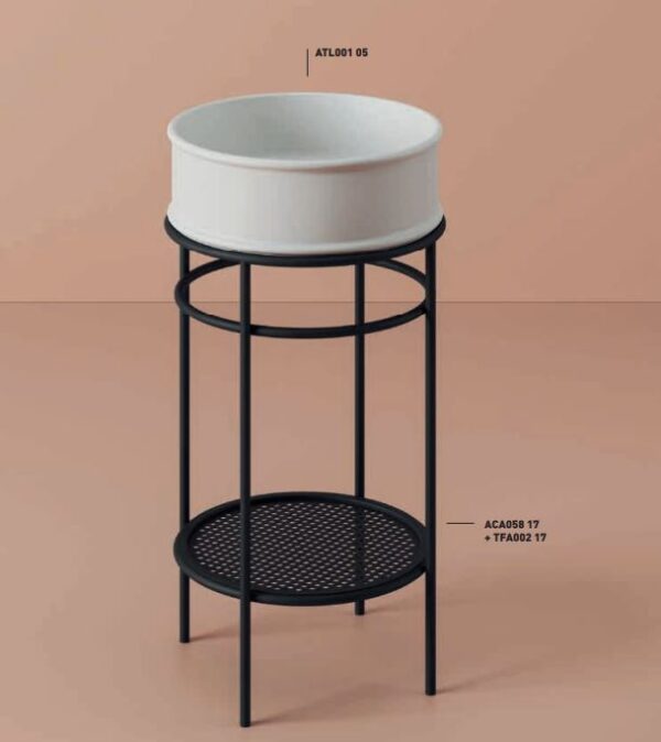 Lavabo bianco da appoggio dm44 con base nera Atelier - Art Ceram