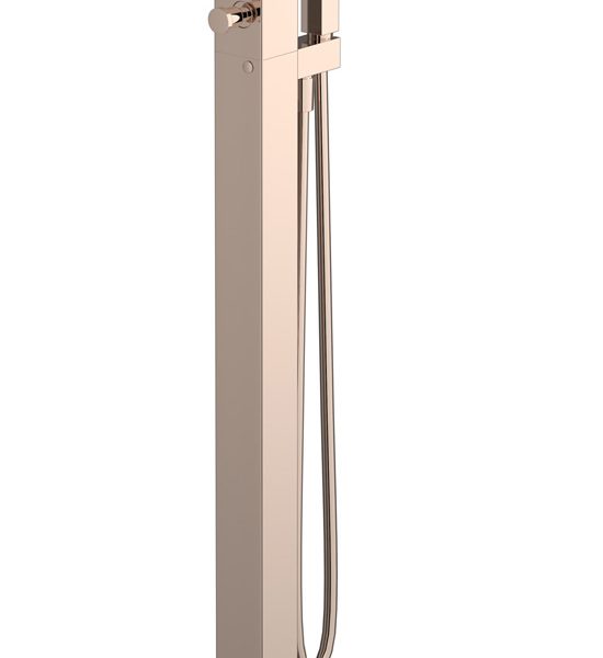 Miscelatore bordo vasca da terra con doccin colore oro rosa serie K3 ib